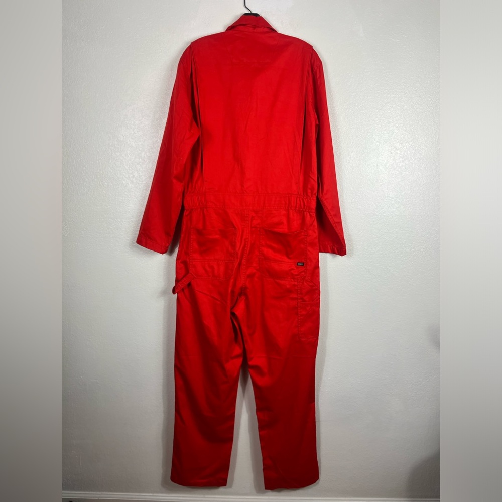 CQR Bright Red Coveralls Jumpsuit Dungarees Overall work Utility Men’s Small - Picture 2 of 9